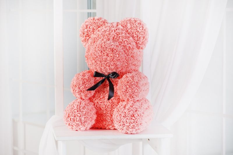 Мишка из Роз - Нежно-розовый