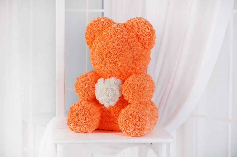 Мишка из Роз Heart Premium - Абрикосовый