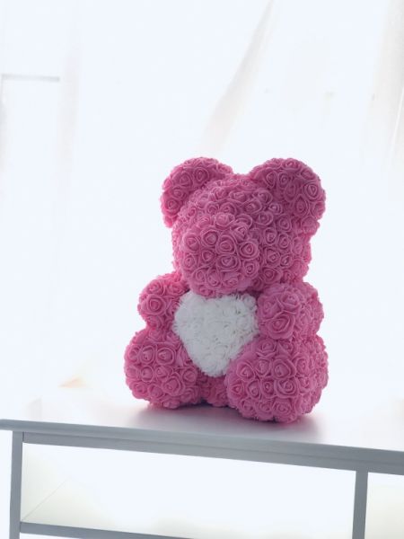 Мишка из Роз Heart Standard - Розовый